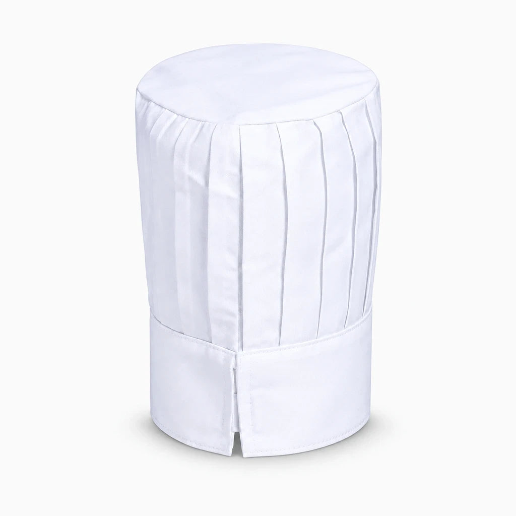 Chapeau de chef blanc en textile souple et facile à enfiler